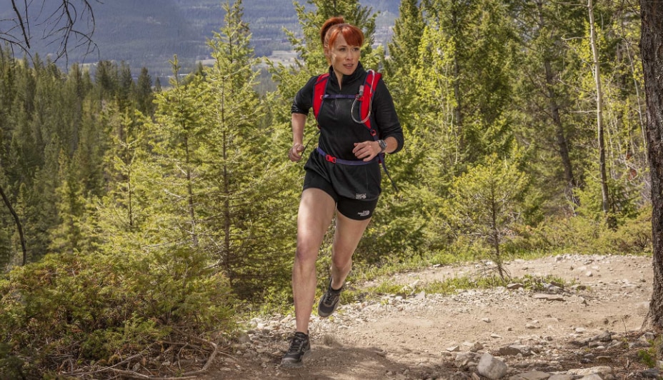 Woman trail running