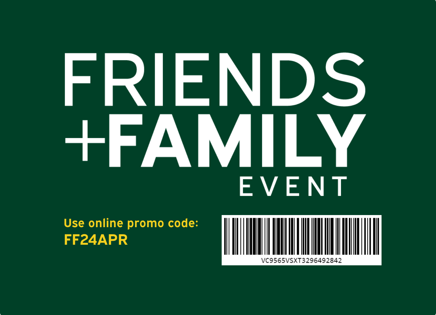 Shop the Friends & Family Event