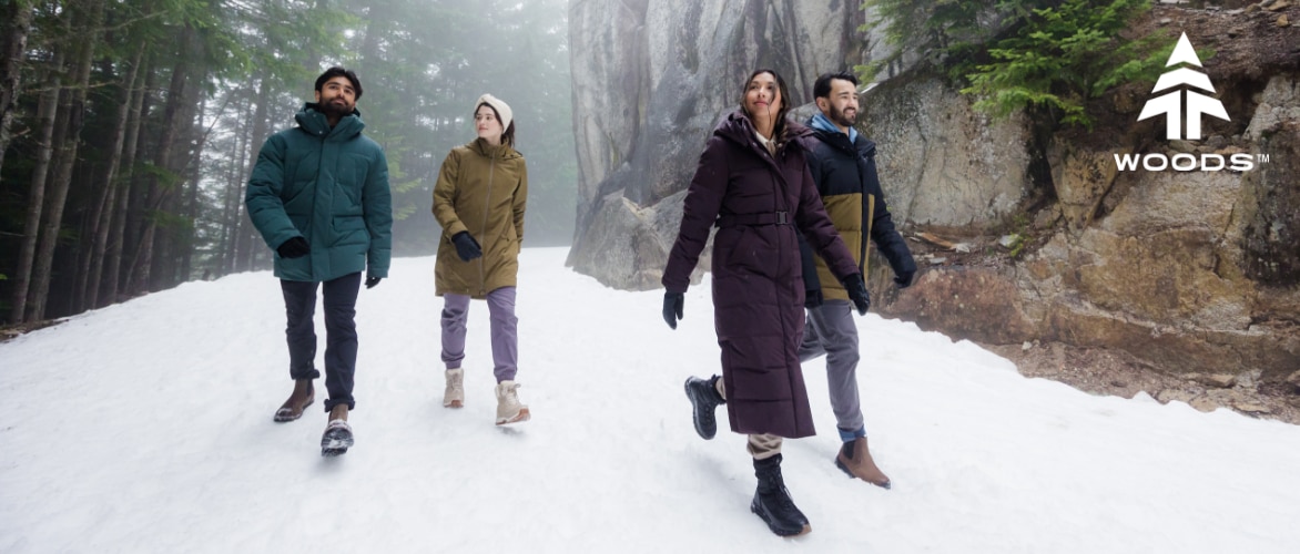 WOODS outerwear, apparel, and footwear