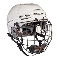 CCM Senior Tacks 910 Combo Hockey Helmet With Cage Front_Three_Fourths_Angled_Right