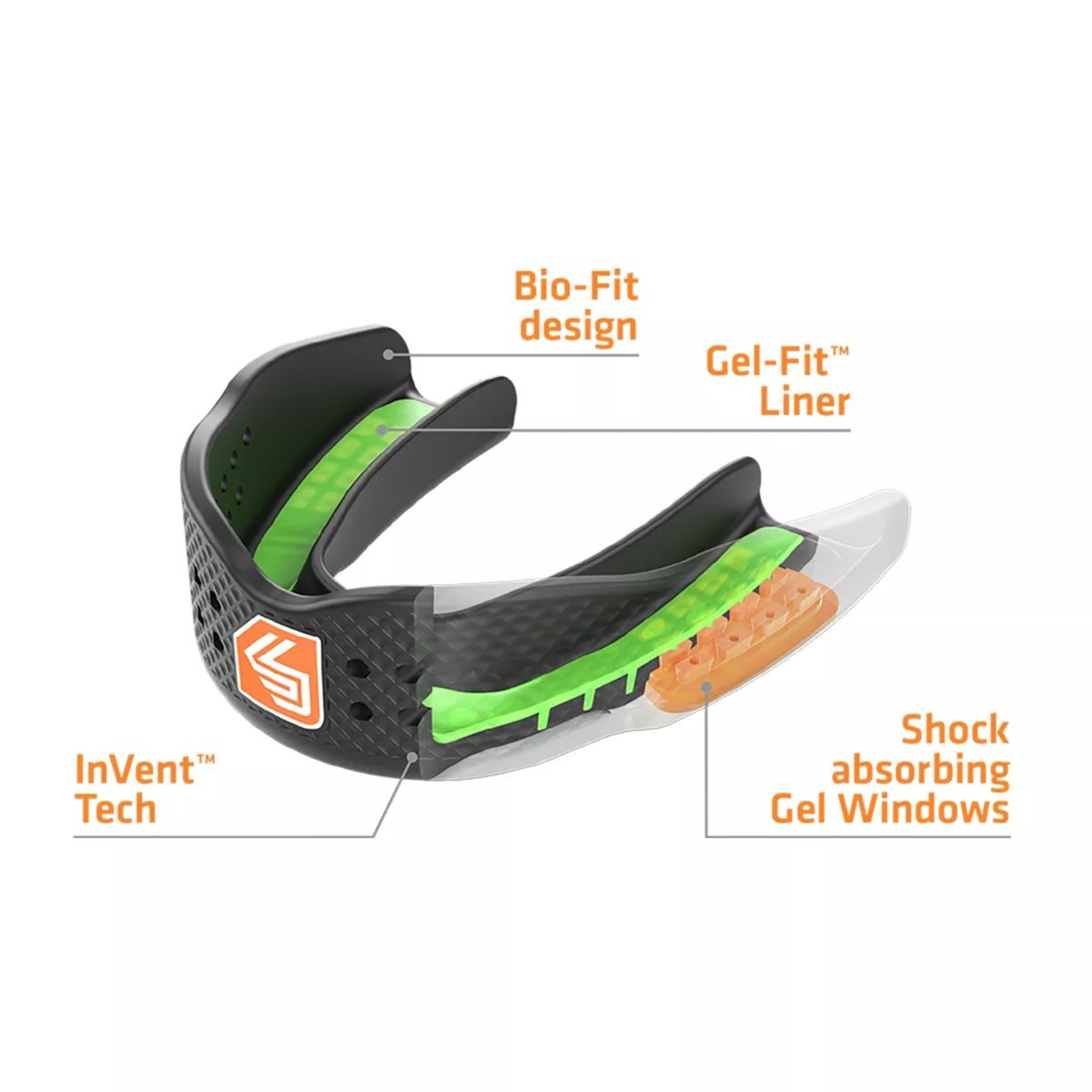 Shock Doctor SuperFit All Sport Black - Adult Mouth Guard Overhead_Plunge