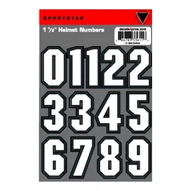 Sidelines 1.5 in. Hockey Helmet Block Number Decals