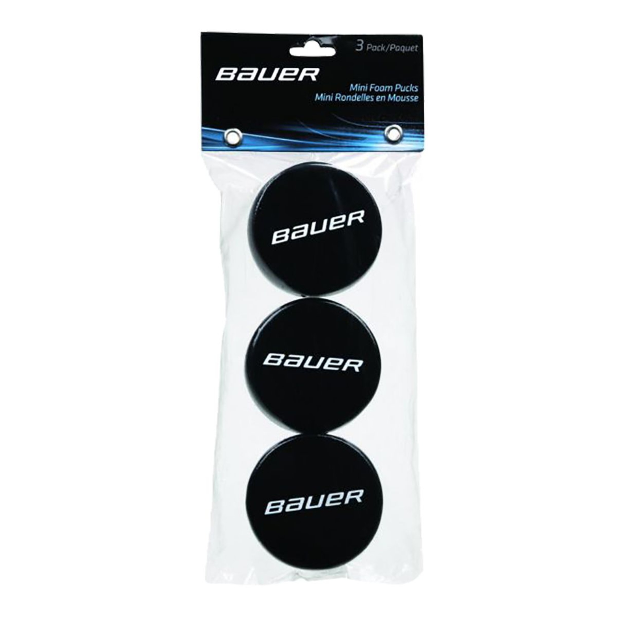 Bauer Mini Foam Pucks 3pk Front_Flat