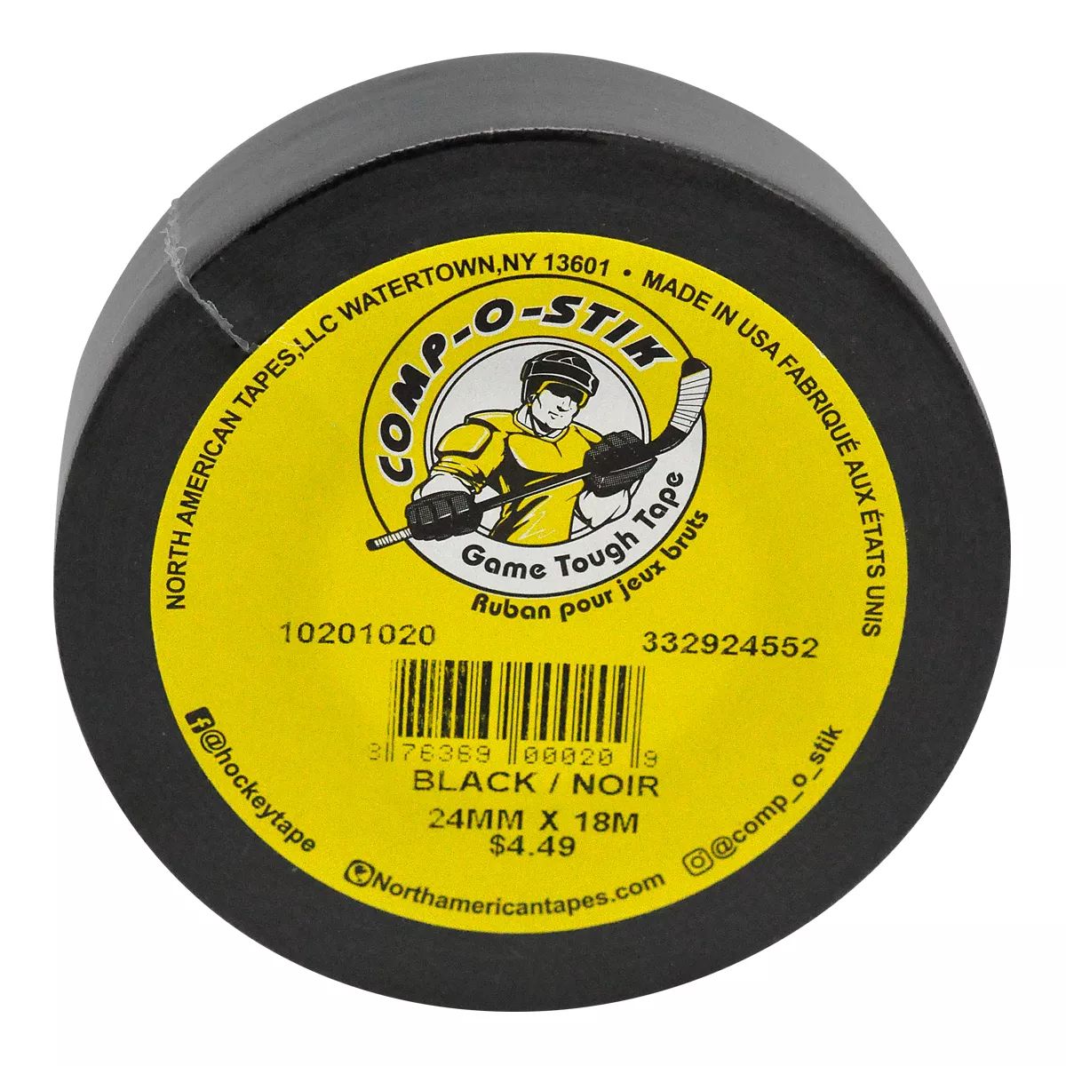 Comp-O-Stik 24Mm X 18M Black Hockey Tape