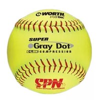 Worth SPN Super Gray Dot 12 Inch Softball Front_Flat
