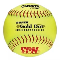 Worth Super Gold Dot Slowpitch 12" Softball Front_Flat