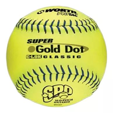 Worth Super Gold Dot Classic 12" Optic Yellow Softball