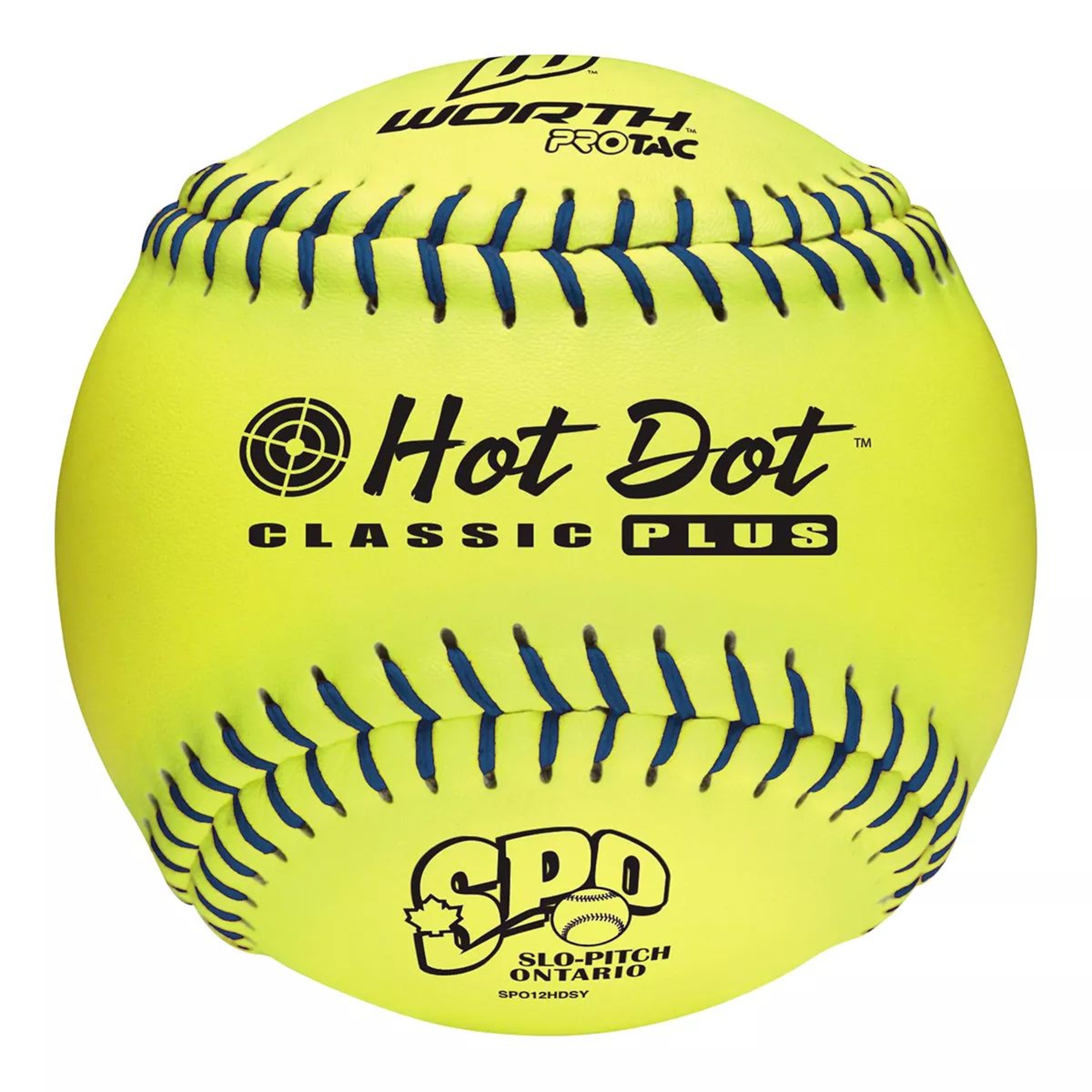 Worth SPO Hot Dot 12 Inch Softball Front_Flat