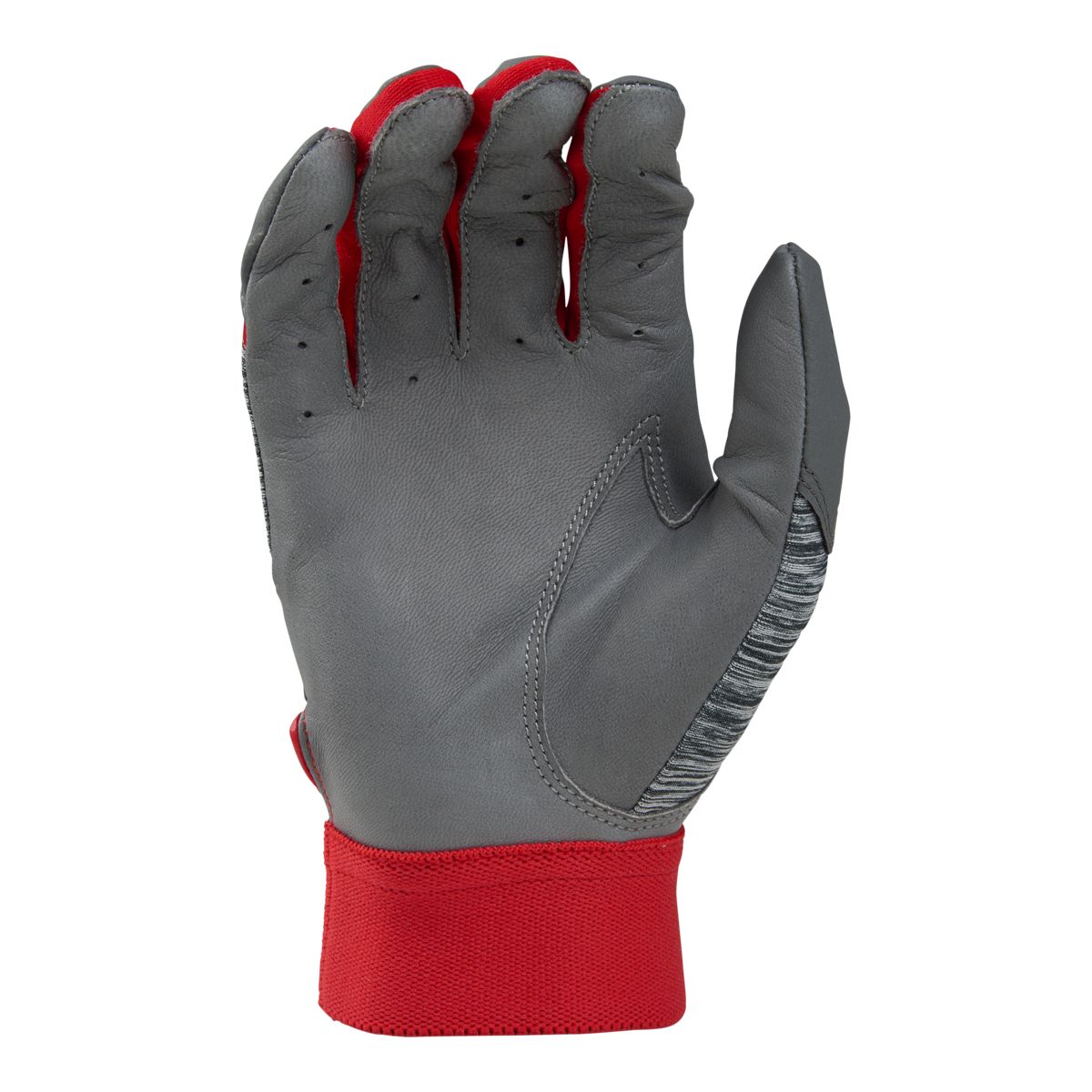 Rawlings 5150 Adult Baseball Batting Gloves - Scarlet Red/Grey