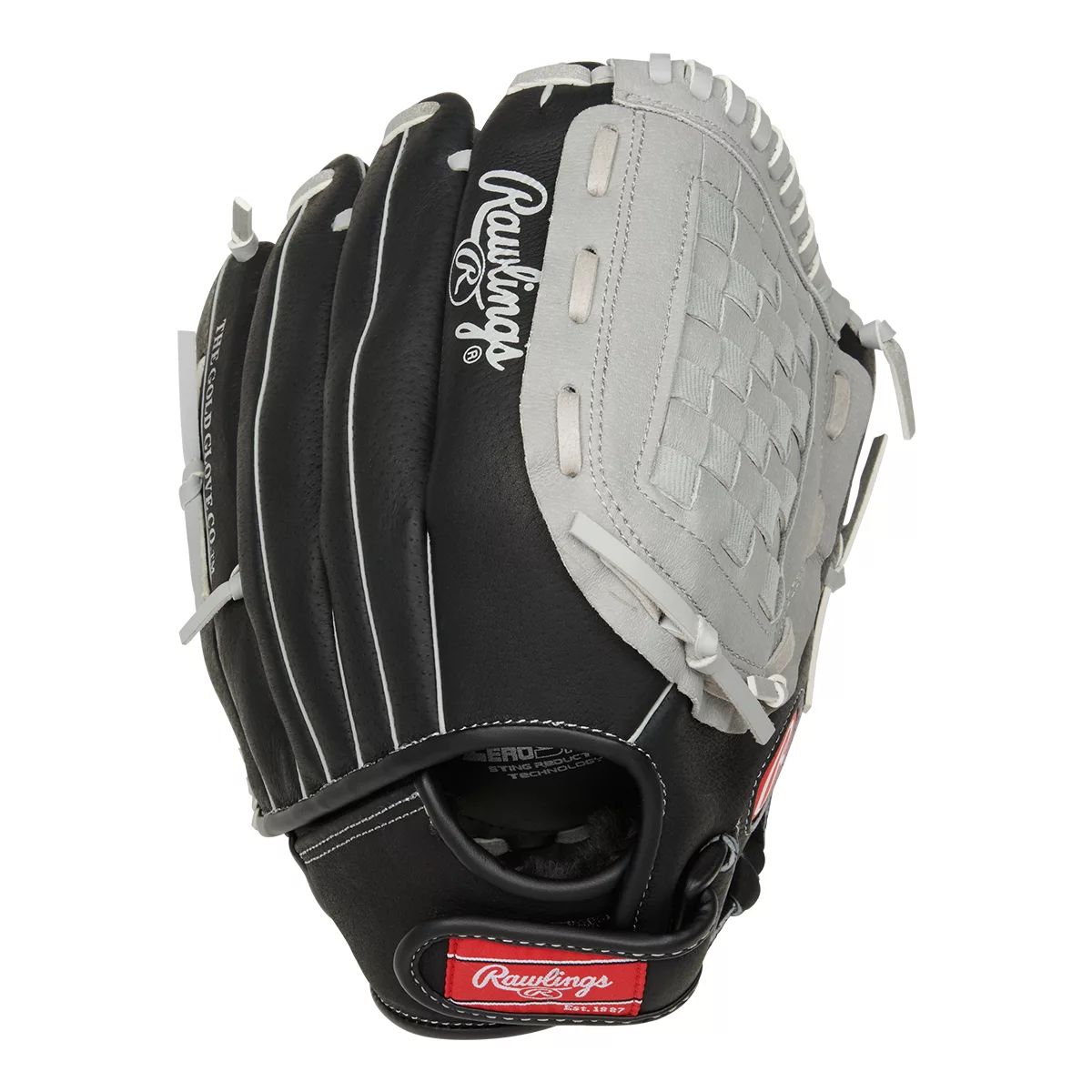 Rawlings 12 MLB Leather Baseball Glove - Black/Gray