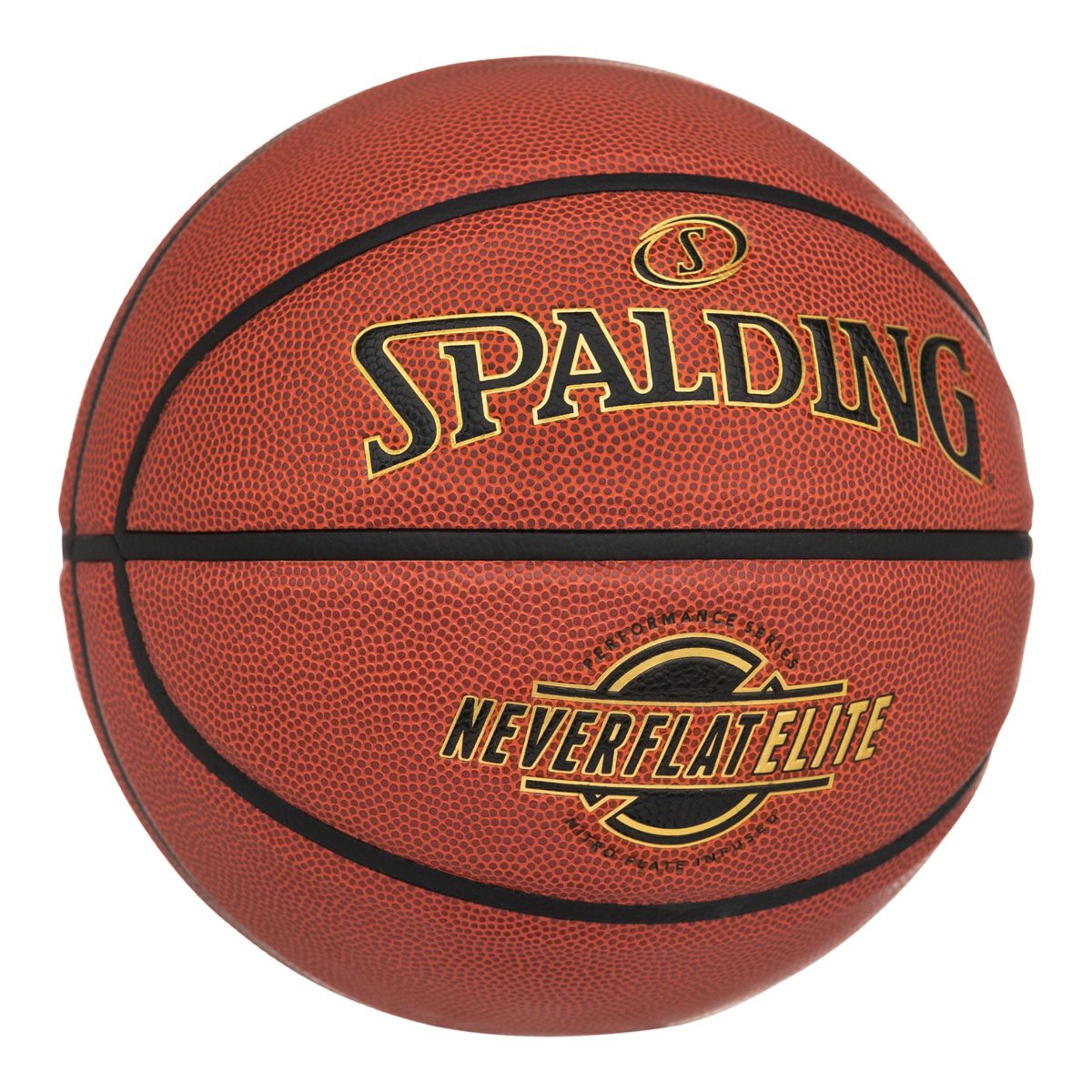 Spalding Neverflat Elite Basketball Size 7 Front_Angled_Right