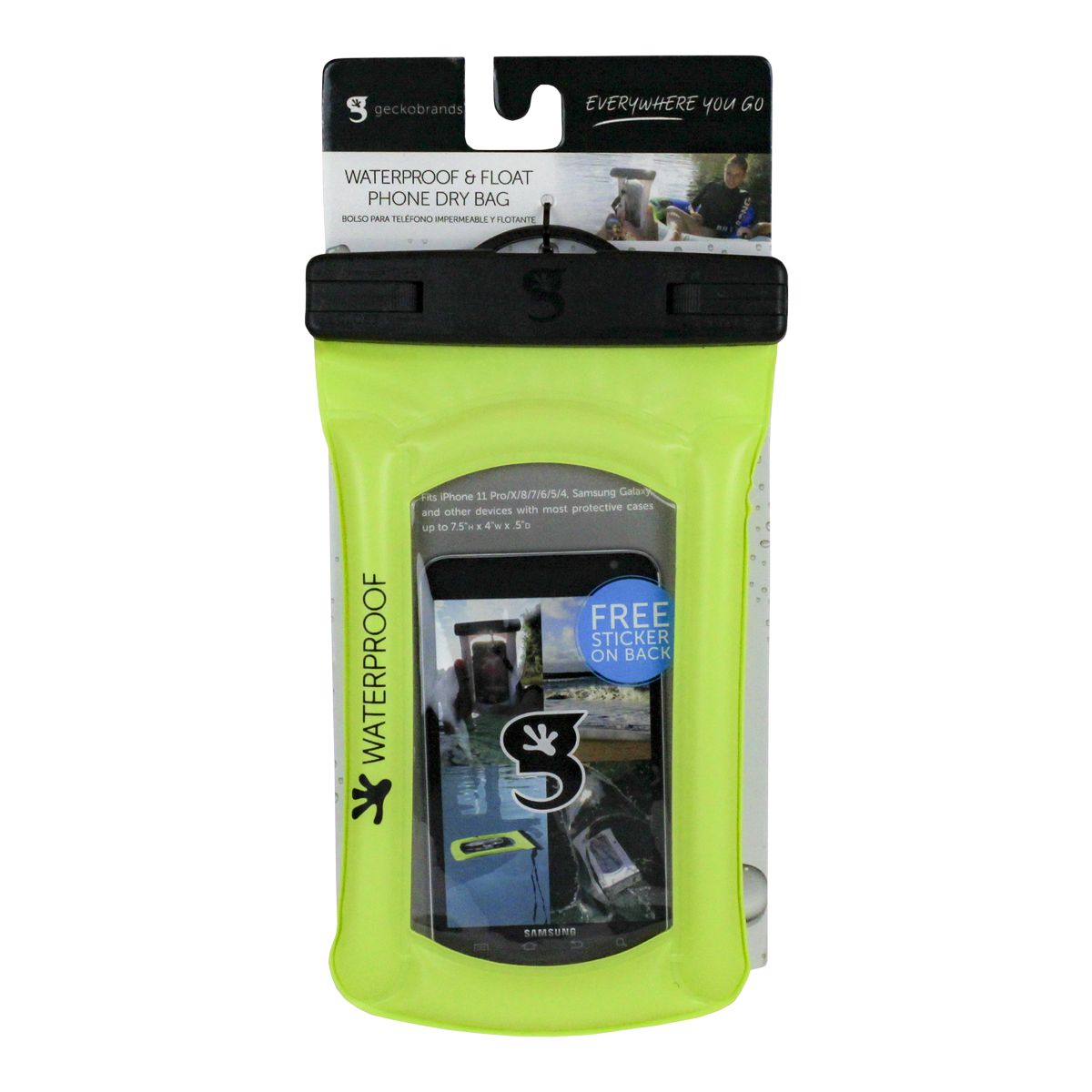 Gecko Float Phone Dry Bag Front_Flat