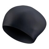 Nike Solid Silicone Long Hair Cap Front_Angled_Left