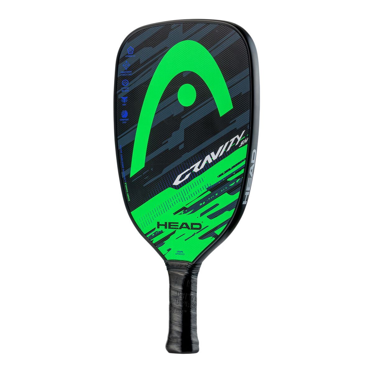 Head Gravity SH Pickleball Paddle- Green/Purple Front_Flat