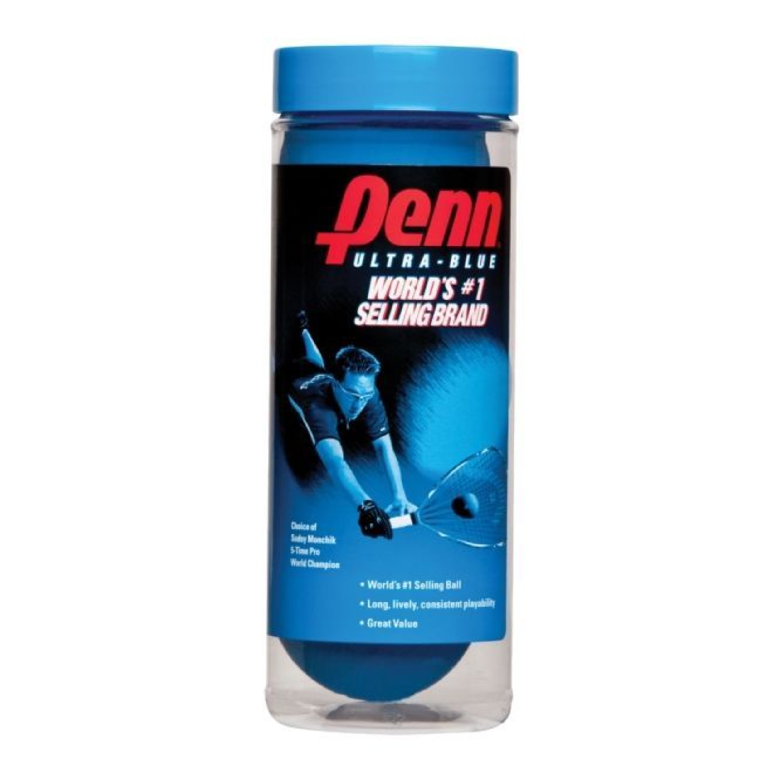 Penn Ultra Blue Racquetball Ball Front_Flat