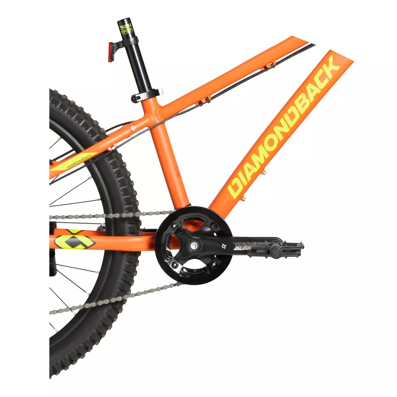 Diamondback Kids' Flowdown 24" Junior Mountain Bike, 7 Speed, Aluminum Frame, Mechanical Disc Brakes,