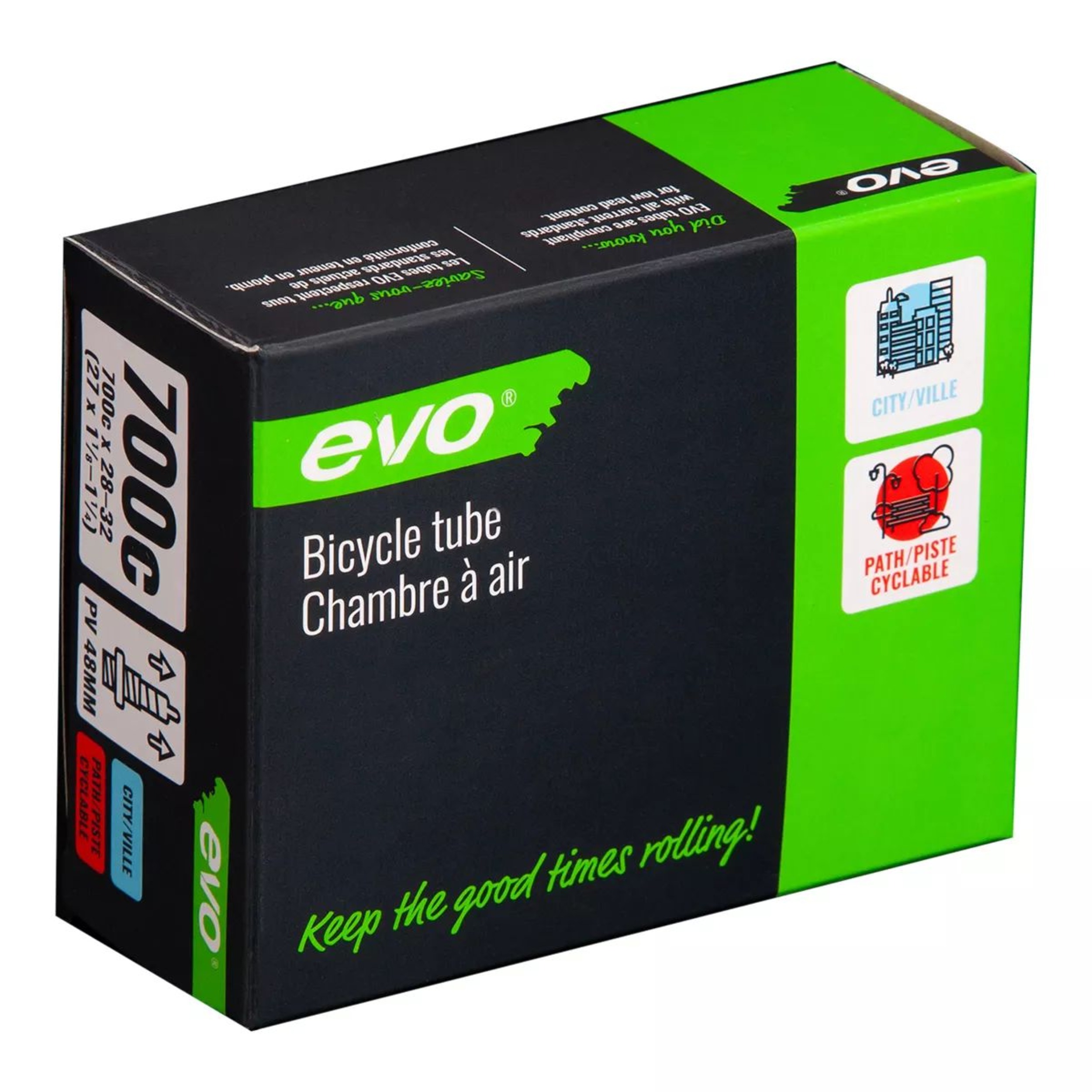 Evo Presta 700c x 28-32c Bike Inner Tube Front_Angled_Right