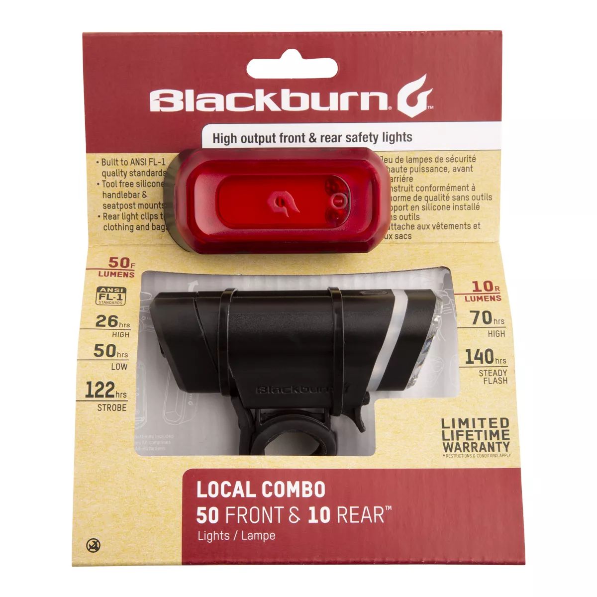 Blackburn Local 50 Front + Local 10 Rear Bike Light Set Front_Flat