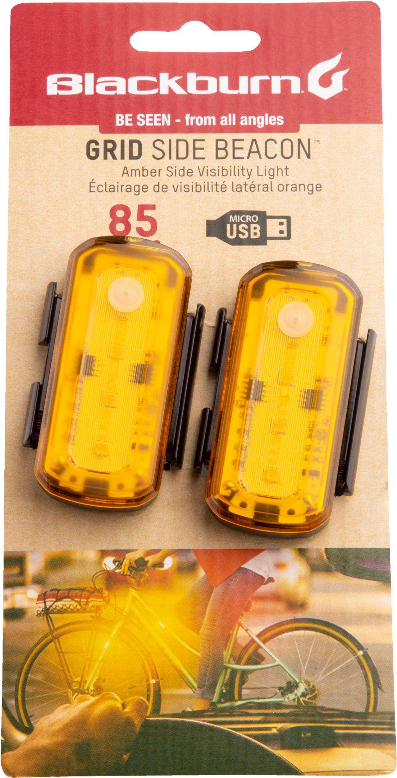 Blackburn Grid Size Beacon Bike Lights, 85 Lumens Front_Flat