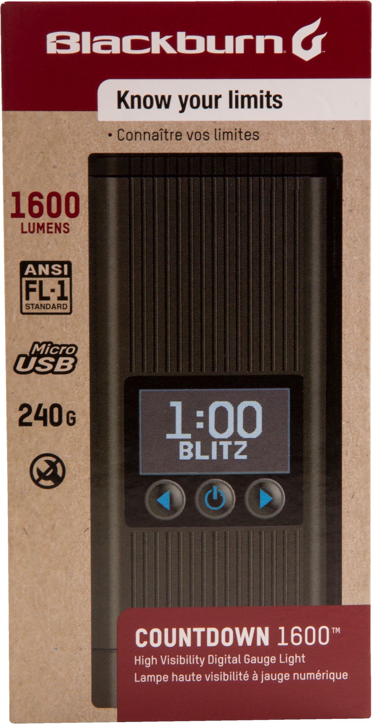 BLACKBURN Countdown 1600 High Lumen Bike Front Light Front_Flat