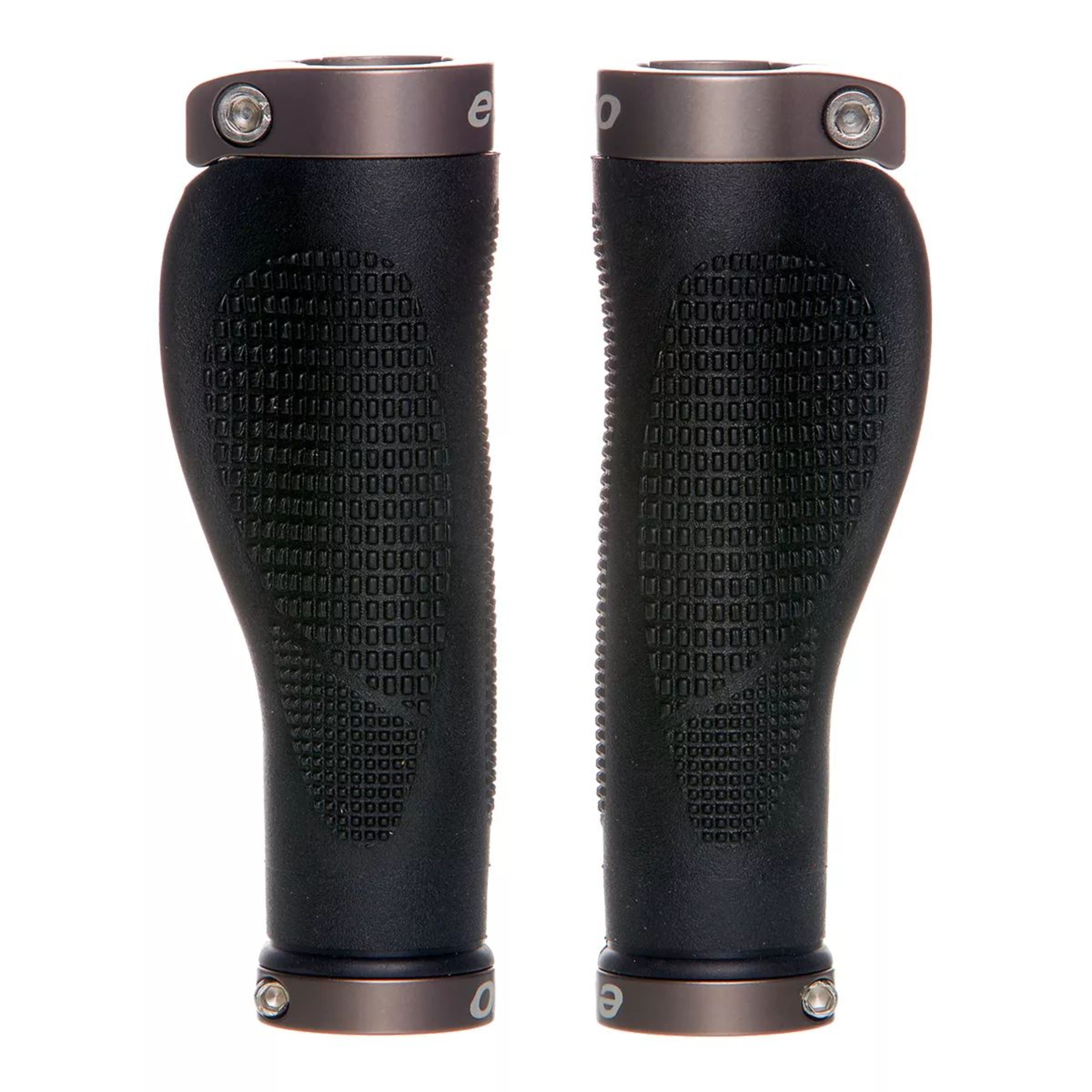 Evo Ergo Clamper Lock-On Bike Grips - Black Front_Flat