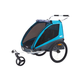 Thule Kids Coaster XT Bike Trailer/ Stroller, Double, Foldable Front_Angled_Left