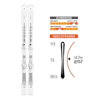 Atomic Cloud 11 Women's Skis 2020/21 & Atomic M 10 GW Bindings Overhead_Flat