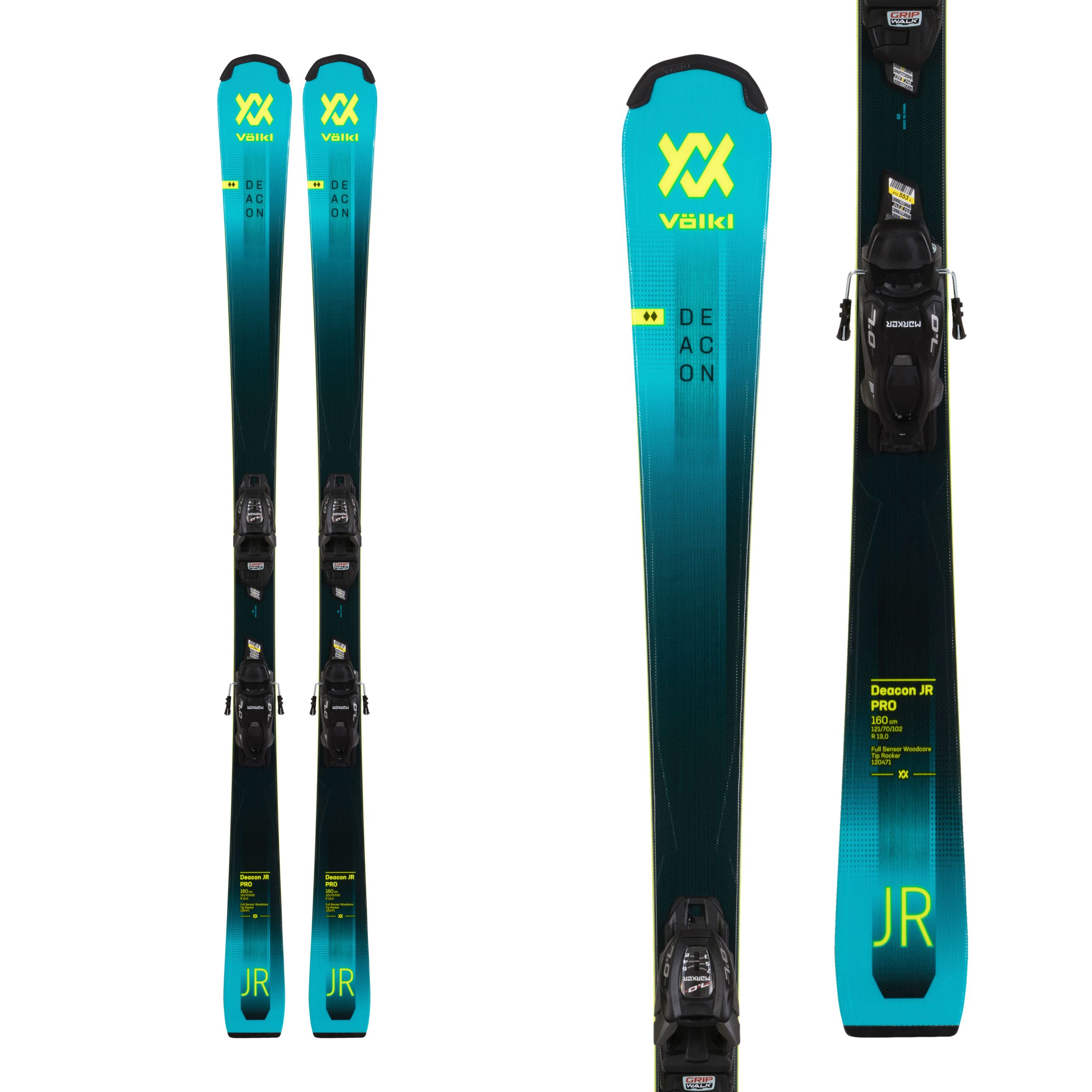Volkl Deacon Pro Junior Skis 2020/21 & Marker 7.0 Vmotion R Junior Bindings