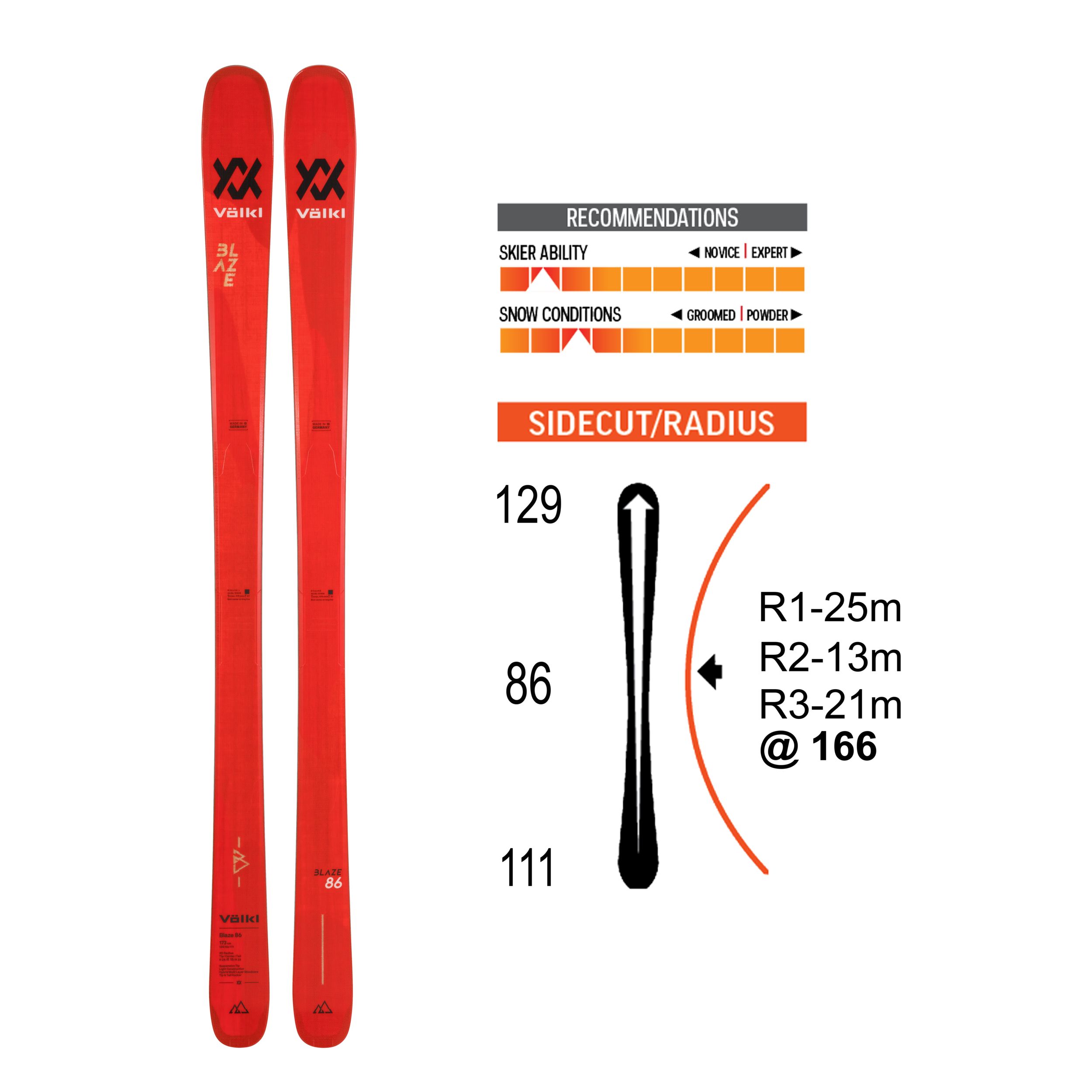 Volkl Blaze 86 Men's Skis 2021/22