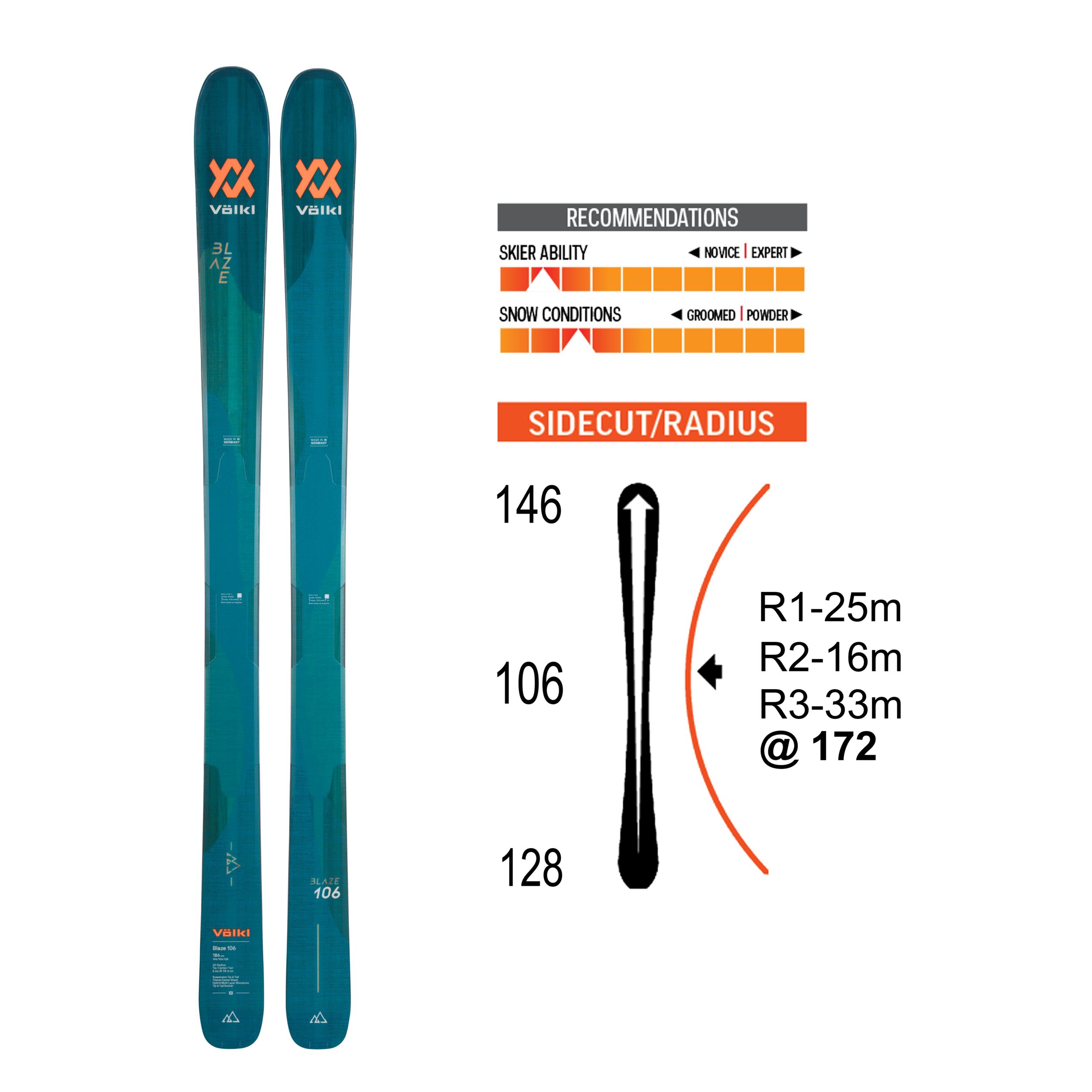 Volkl Blaze 106 Men's Skis 2021/22