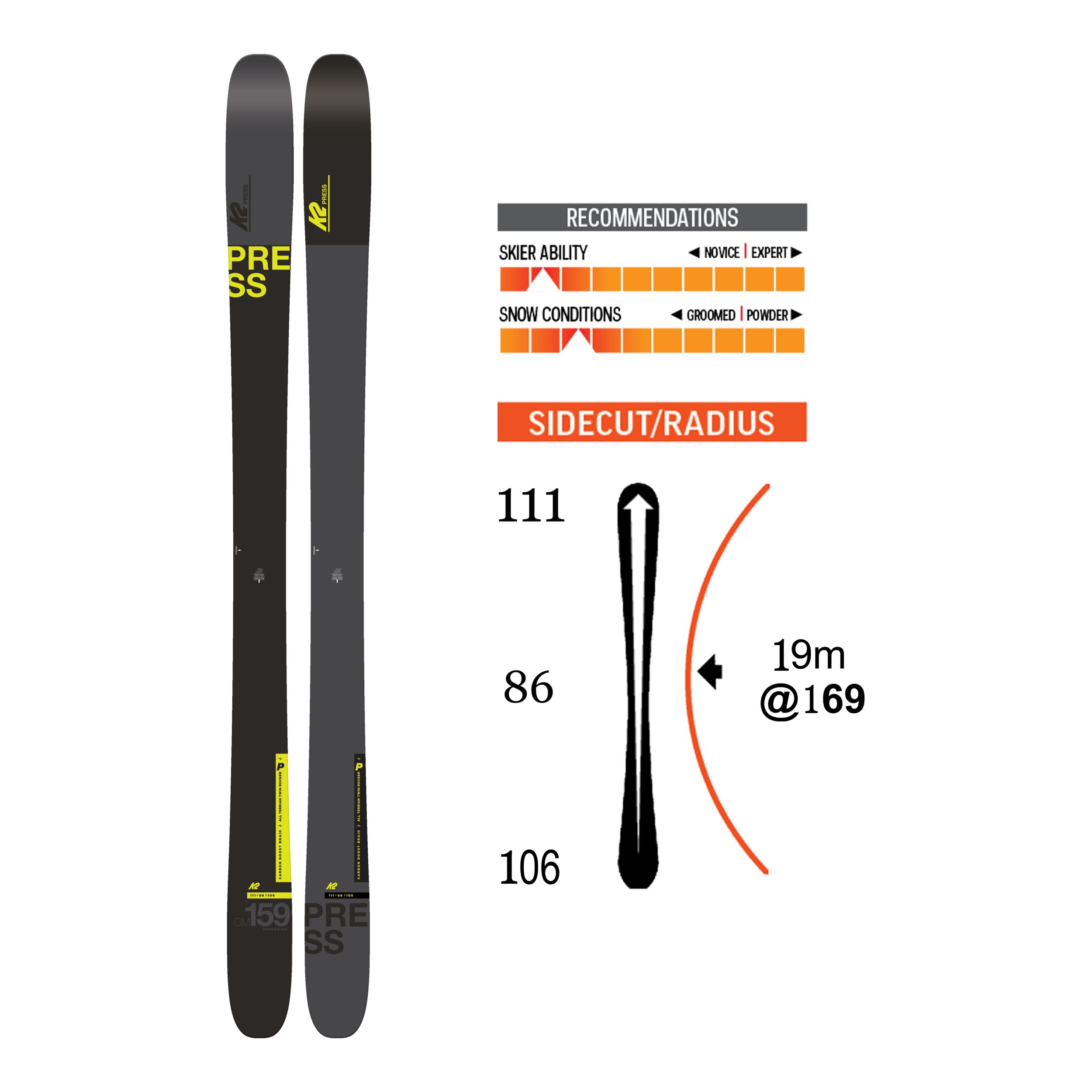 K2 Men's Press Freestyle Skis 2021/22