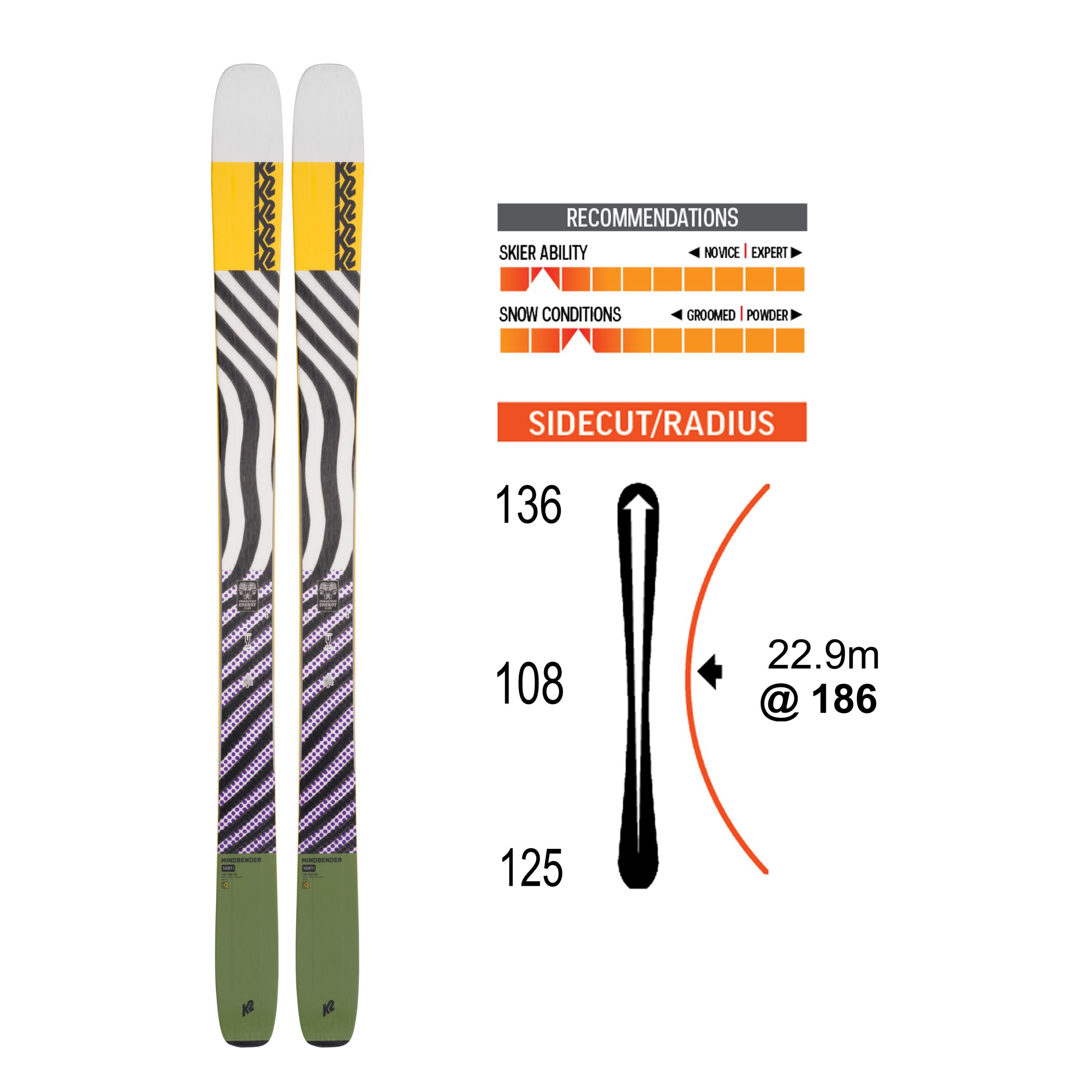 K2 Mindbender 108TI Men's Skis 2021/22