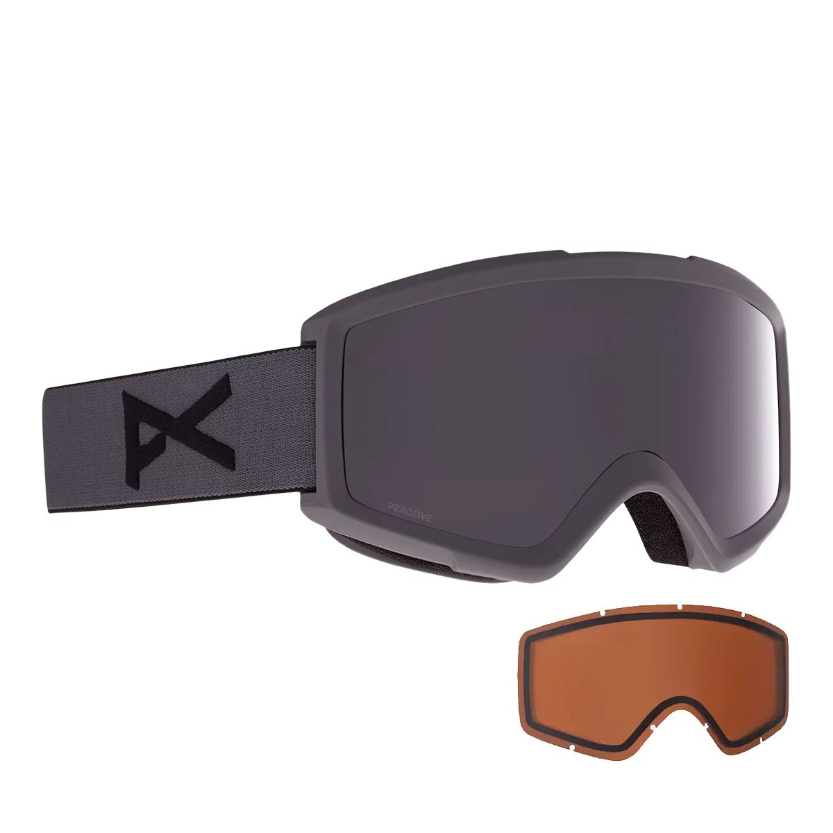 Anon Helix 2.0 Ski & Snowboard Goggles 2020/21 - Stealth Black with Perceive Sunny Onyx Lens + Bonus Lens