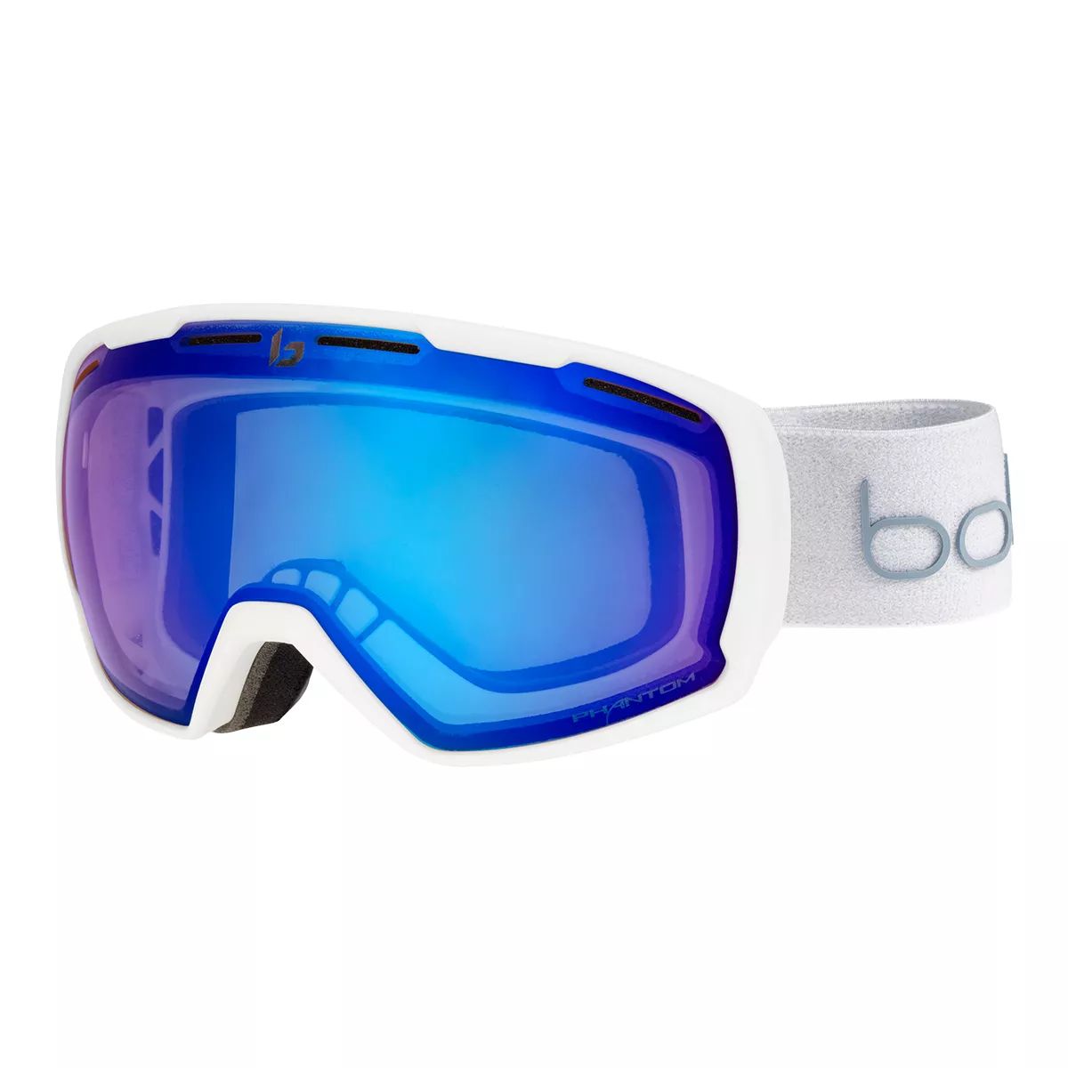 Bolle Laika Women's Ski & Snowboard Goggles 2020/21 - White Monogram with Polycarbonate Aurora Lens Front_Three_Fourths_Angled_Left