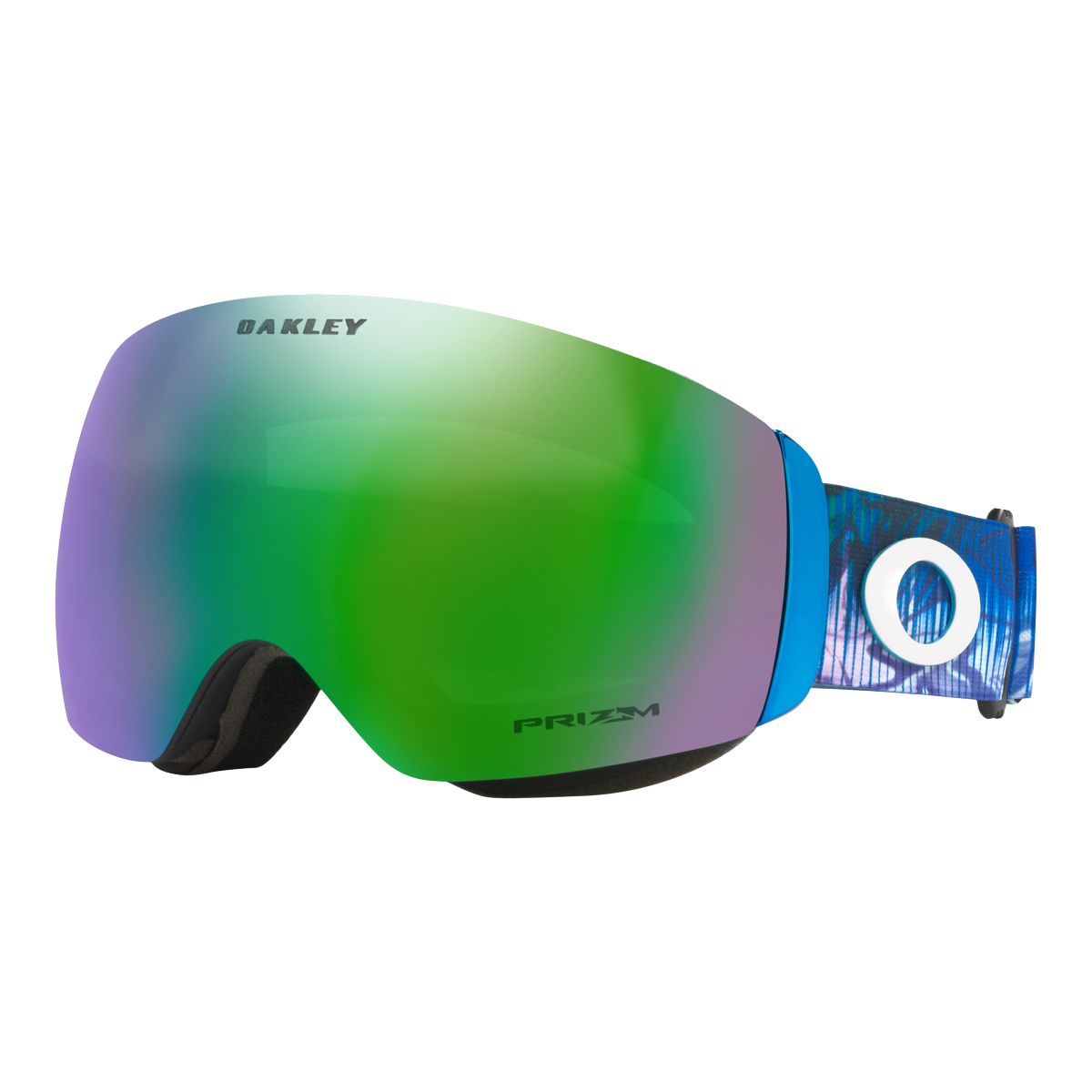 Oakley Flight Deck™ M Women's Ski & Snowboard Goggles 2021/22 - Abstract Blue with Prizm Jade Iridium Lens Front_Three_Fourths_Angled_Left