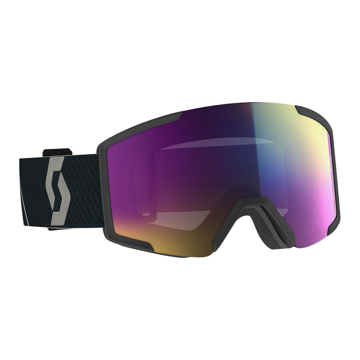 Scott Shield Ski & Snowboard Goggles 2021/22 Black with Enhancer Teal Chrome Lens