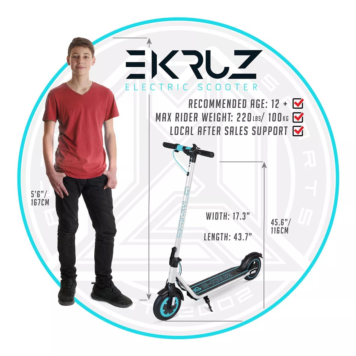 Madd Gear E-kruz Long Range Electric Scooter Front_Angled_Left