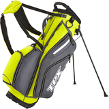 Powerbilt Medallist Stand Bag - Grey/Green Front_Three_Fourths_Angled_Left