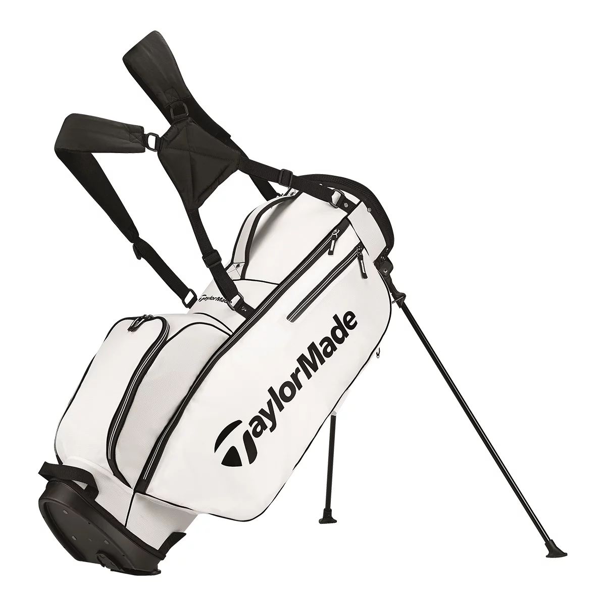 TaylorMade 5.0 Stand Bag - White/Black Front_Three_Fourths_Angled_Left