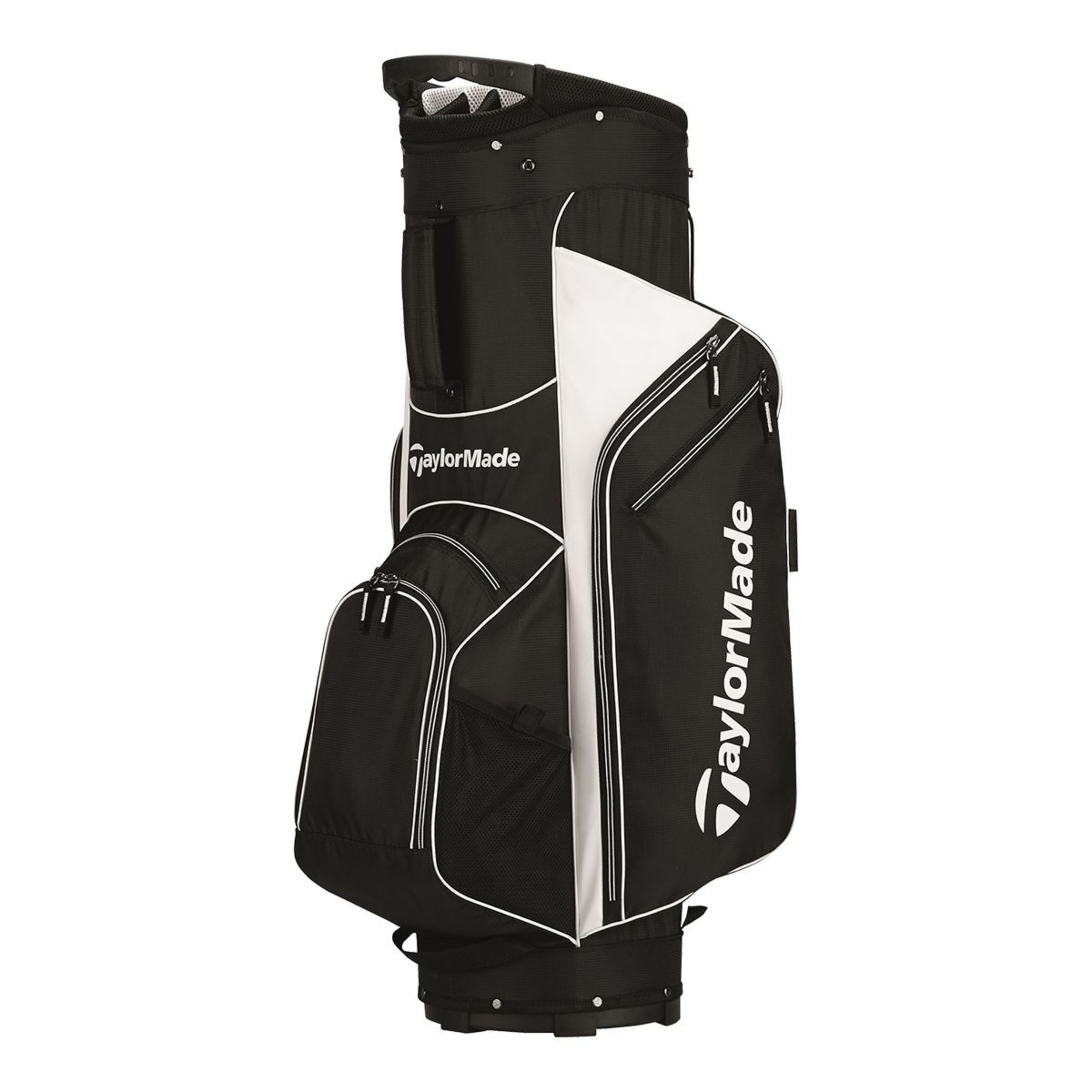 TaylorMade 5.0 Cart Bag - Black/White Back_Angled_Right