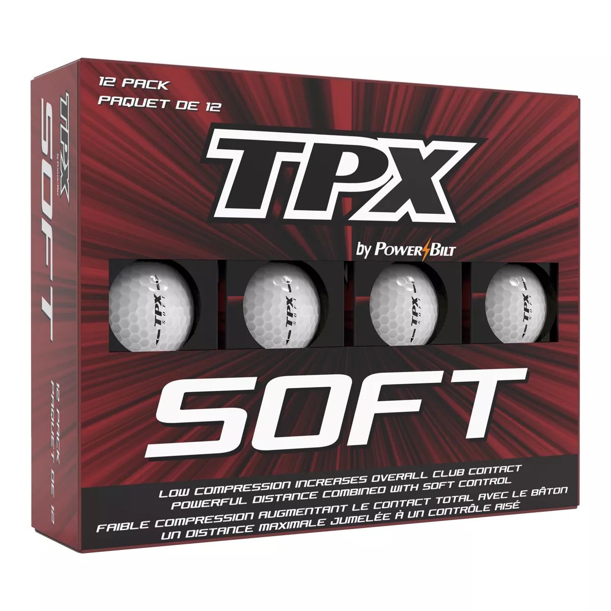 Powerbilt Soft Golf Balls, 12 Pack Front_Angled_Right