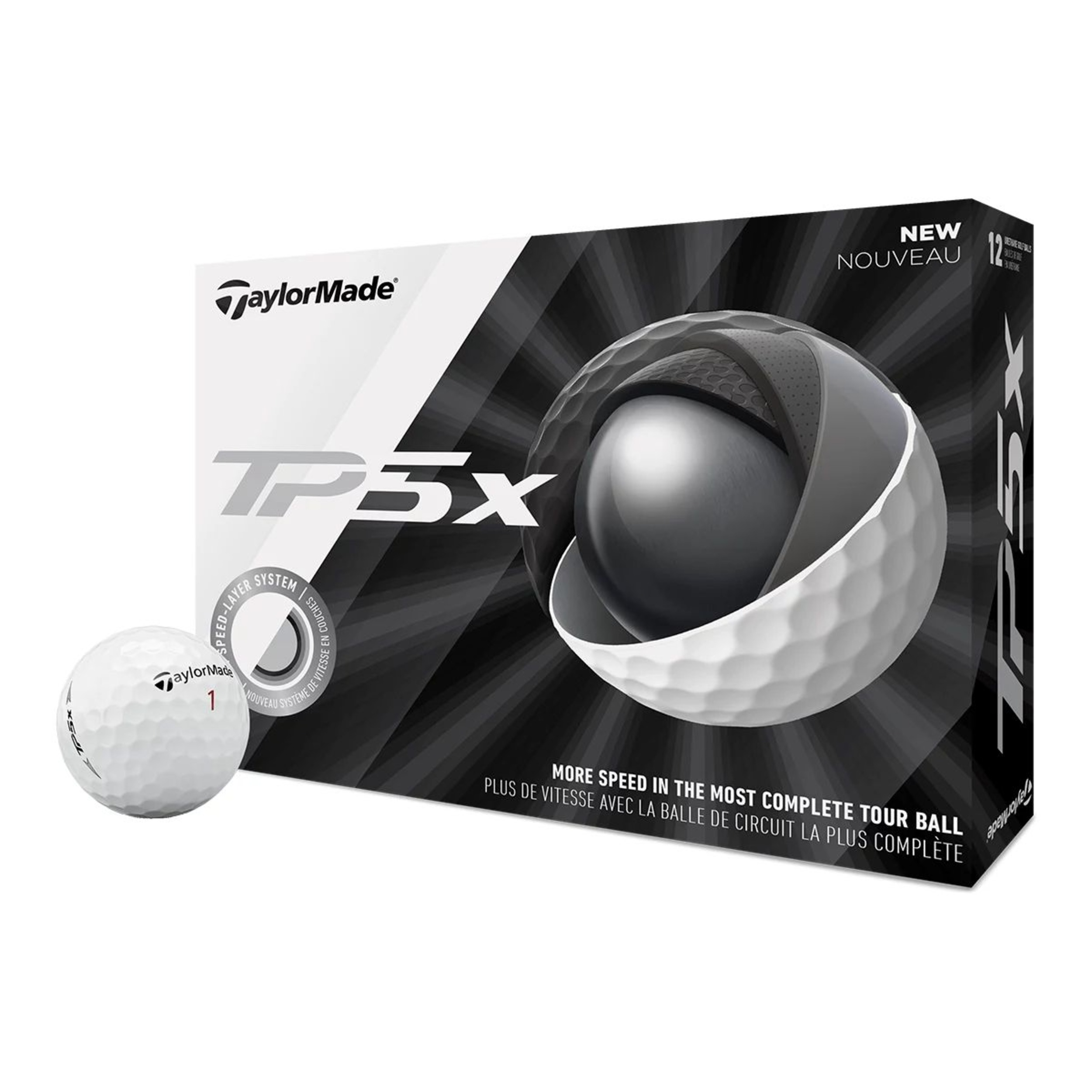 Taylormade TP5X Golf Balls, 12 Pack Composite_or_Mixed