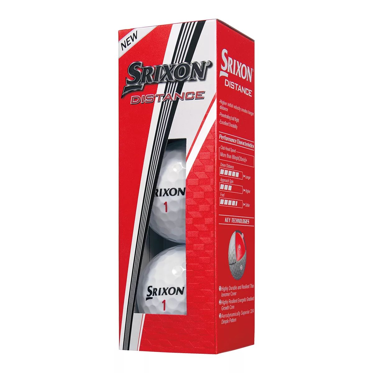 Srixon Distance 9 Golf Balls - 12pk Front_Angled_Left