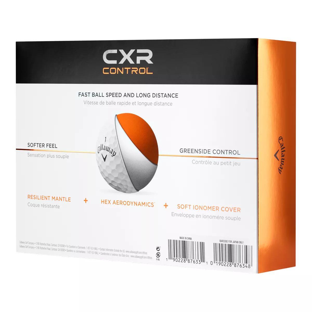 Callaway CXR Control 2.0 Golf Balls - 12pk Back_Angled_Right