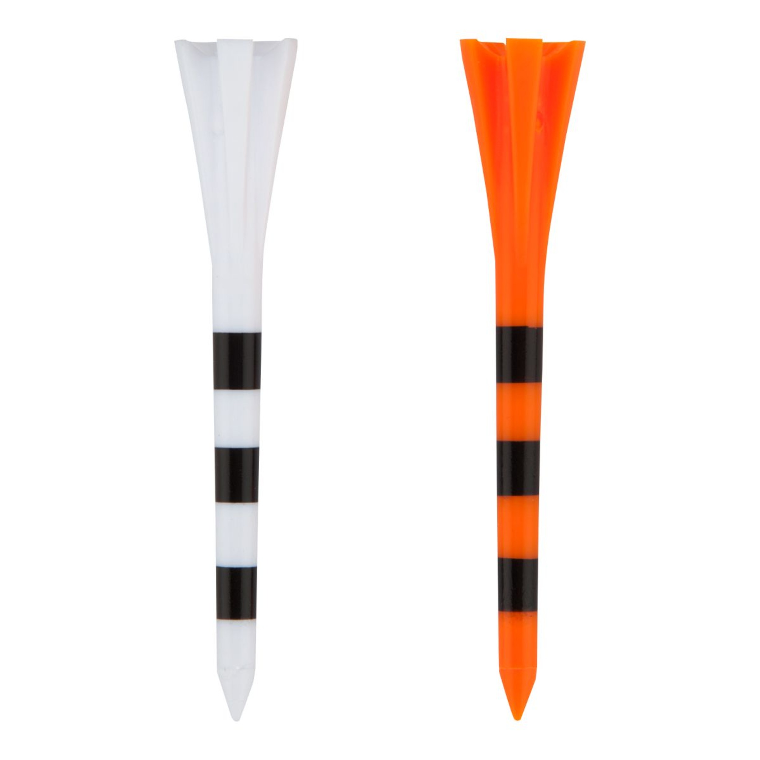2 3/4" Mixed Striped Tee 40 Pack - White/Orange Front_Flat