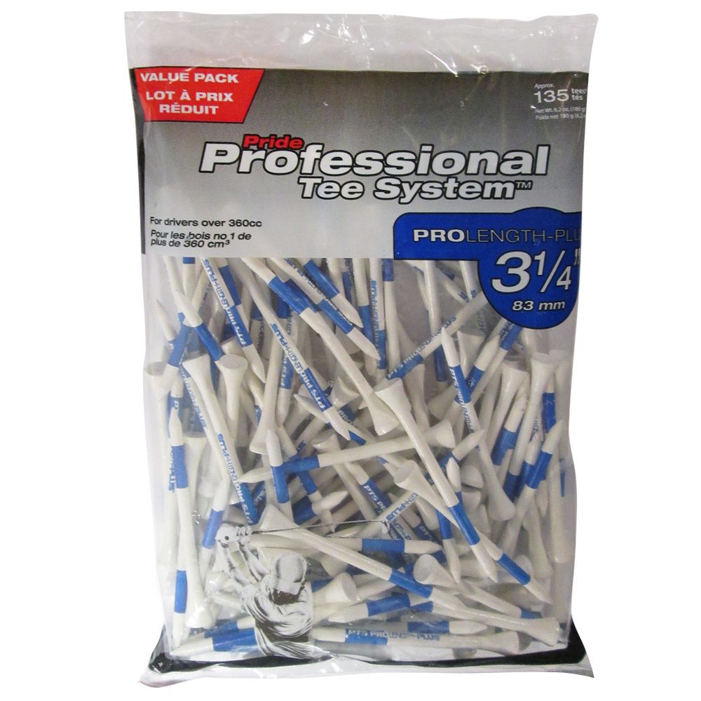Pride PTS 3 1/4" Jumbo Golf Tees 135-Pack Front_Flat