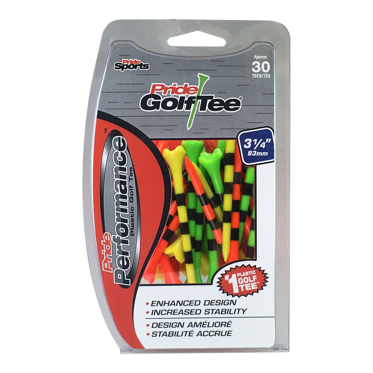 Pride Performance Fruit Mix 3 1/4" Tees - 30pk Front_Flat