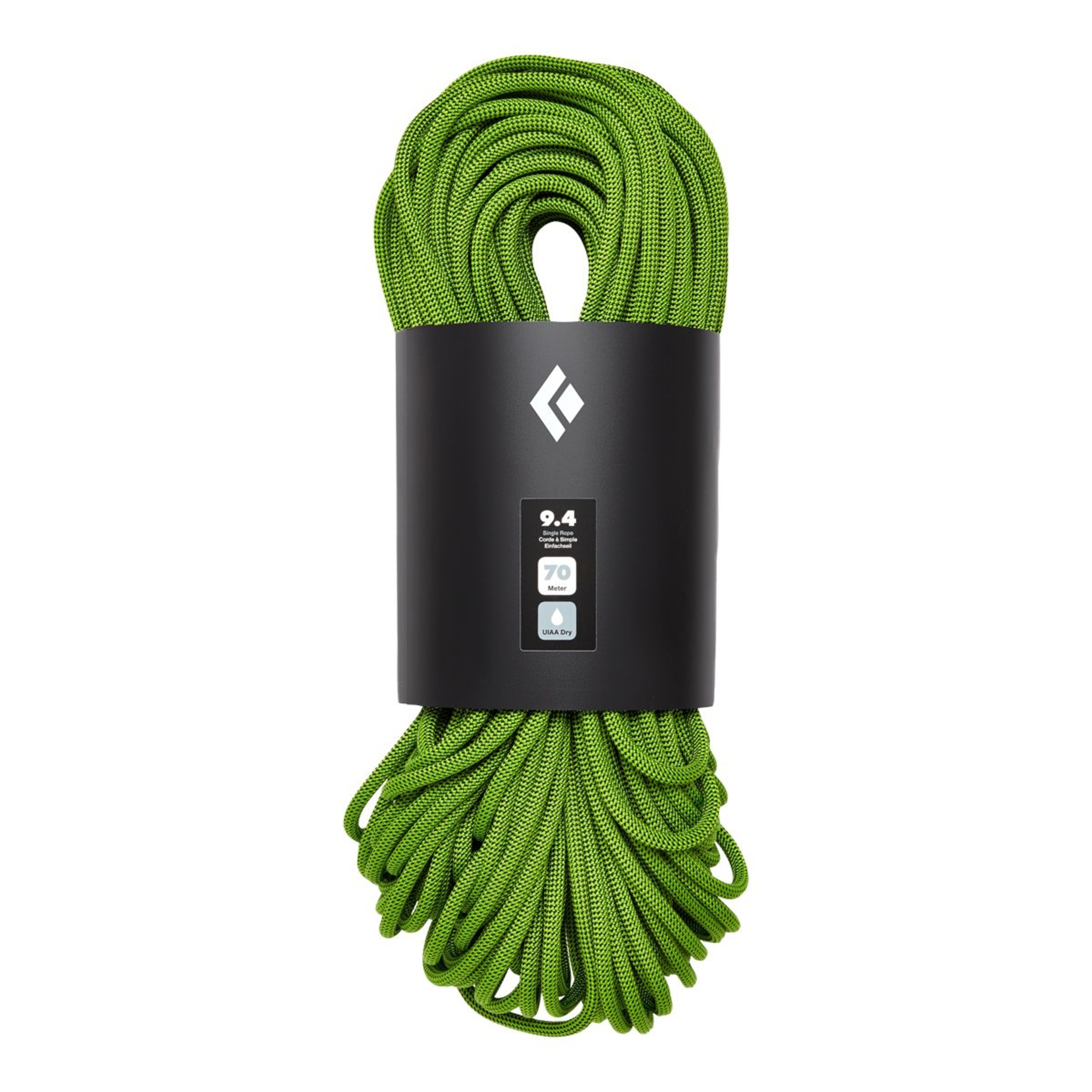 Black Diamond 9.4 Dry Climbing Rope 70 M Front_Flat