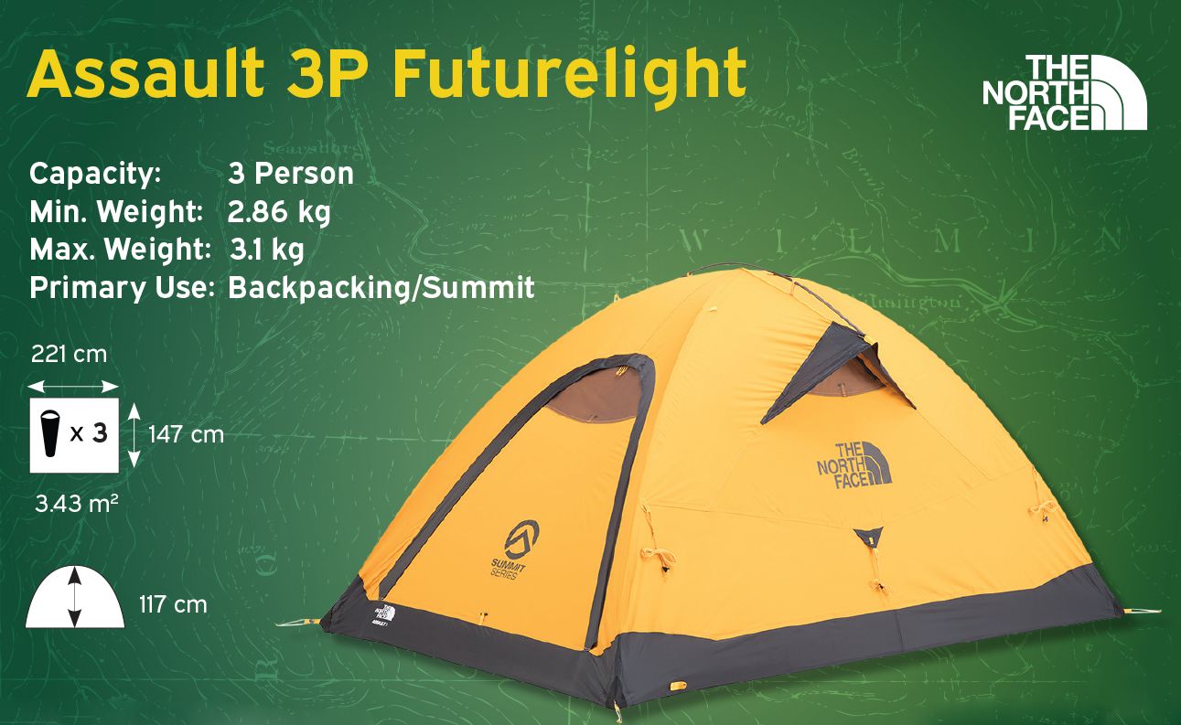 The North Face Assault 3 Lightweight Easy Pitch FUTURELIGHT 3 Person Tent Atmosphere