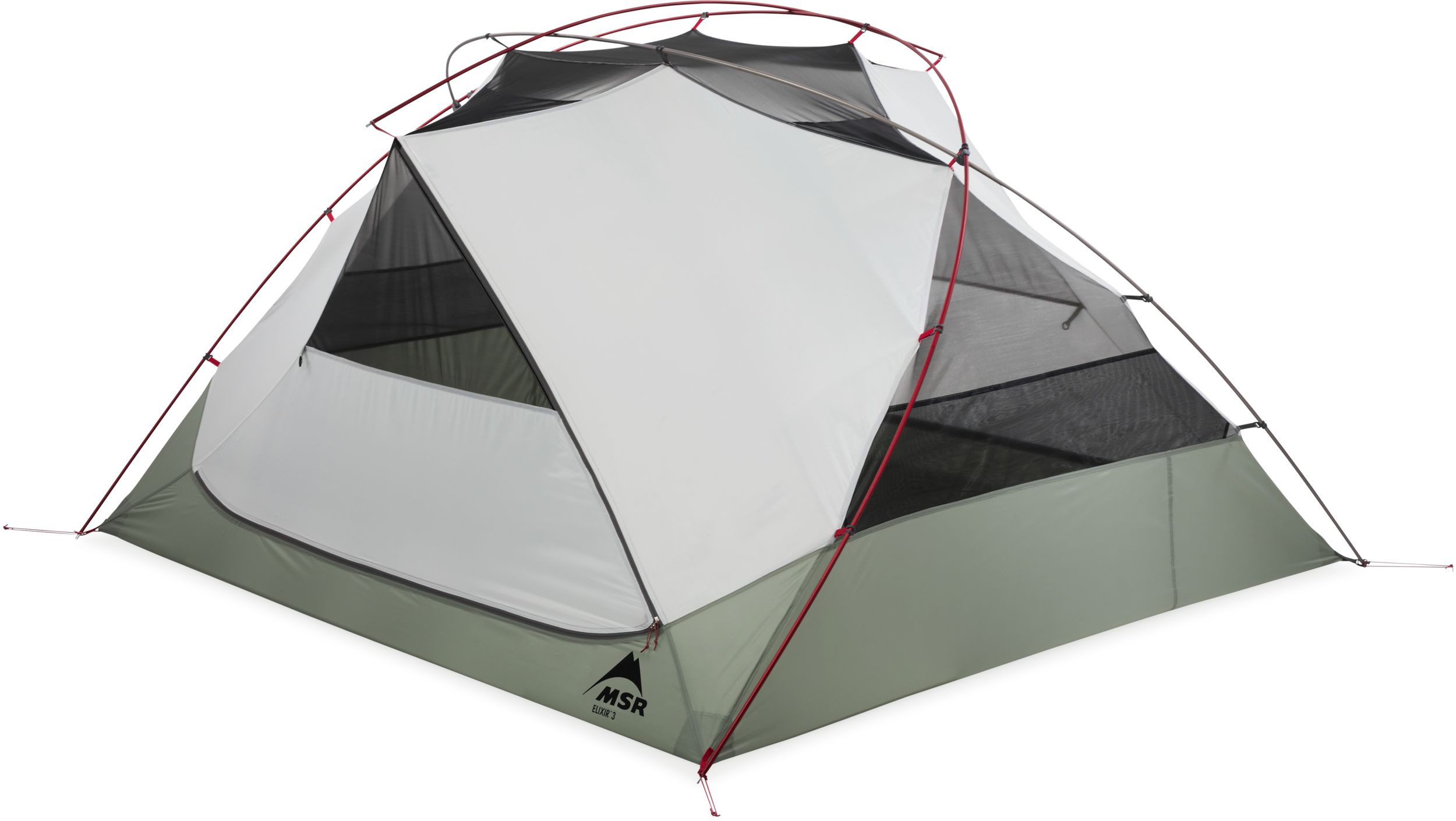 MSR Elixir 3 Person Tent With Footprint Front_Angled_Left